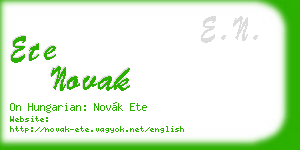 ete novak business card